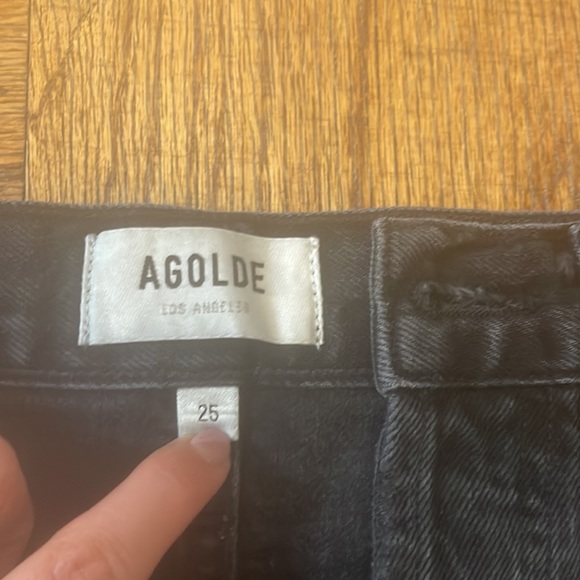 Agolde Riley Cutoff Shorts in Color Vortex - Picture 5 of 7